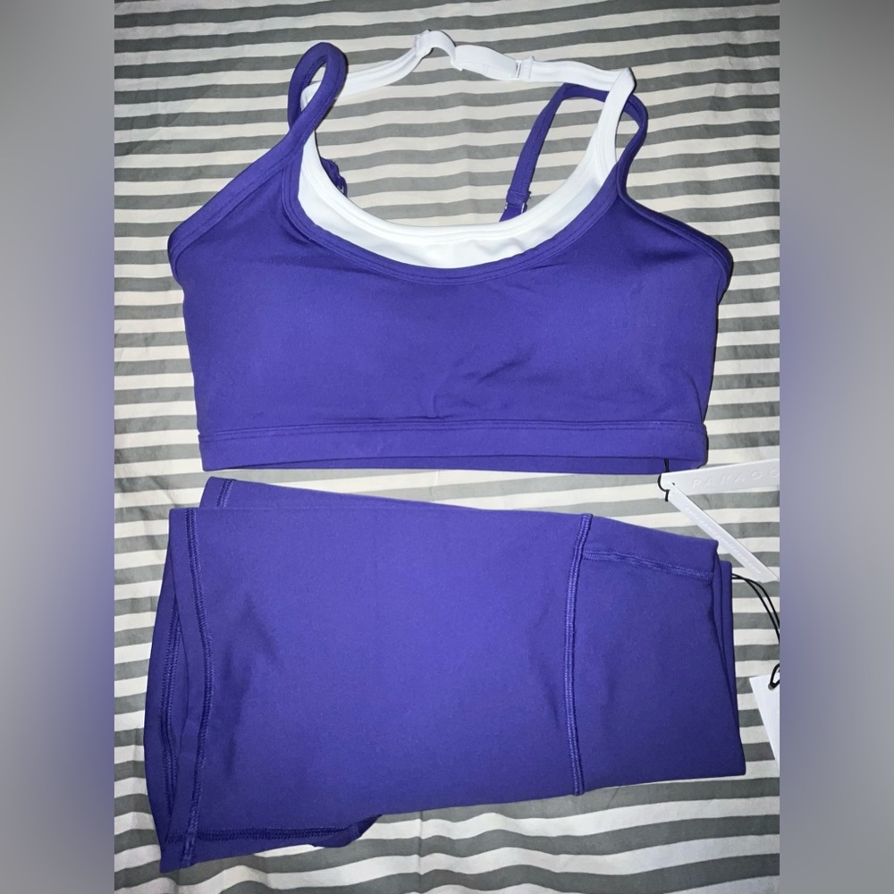 Paragon Reluna Mid-Rise Sculptseam Plus Short 5"" + Double-Layer Sports Bra Sz S